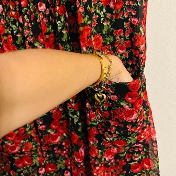 Chris McLaughlin Ruffle Pleated Floral Sleeveless Boho Dress 12 - Picture 7 of 12